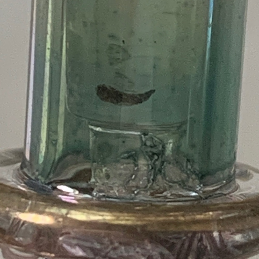 2201 Elegant Glass Mini Perfume Bottle with Gold Accents - Picture 4 of 9